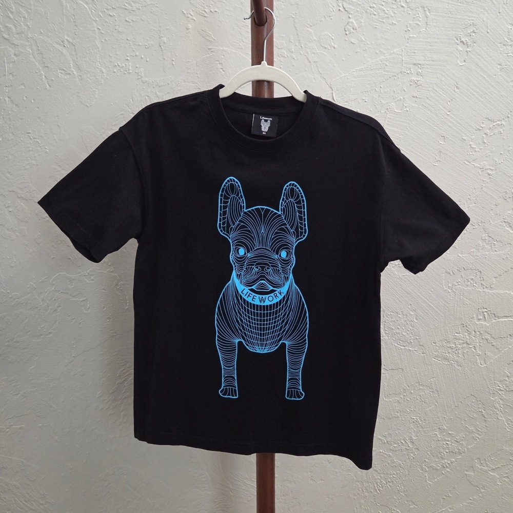 T224. Lifework Unisex‎ Radog Blue Wireframe Graphic T-Shirt